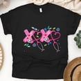 thumbnail image 1 of XOXO Nurse T-Shirt for Women, Pink Stethoscope and Bandage Graphic Tee, Black, Size S, 1 of 6
