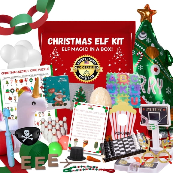 XOXO Parents Northpole Pro™ Elf Kit 24 Days of Christmas – Elf Magic in a Box™ with Daily Elf Props, Accessories, Notes & Magic Glove for Family Holiday Fun