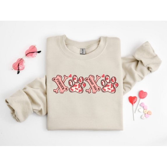 XOXO Paw Shirt, Dog Valentine day sweatshirt gift, Valentine's Day Gift, Valentine Shirt Women, Gift Tee Dog Owner, Animal Lover Sweatshirt