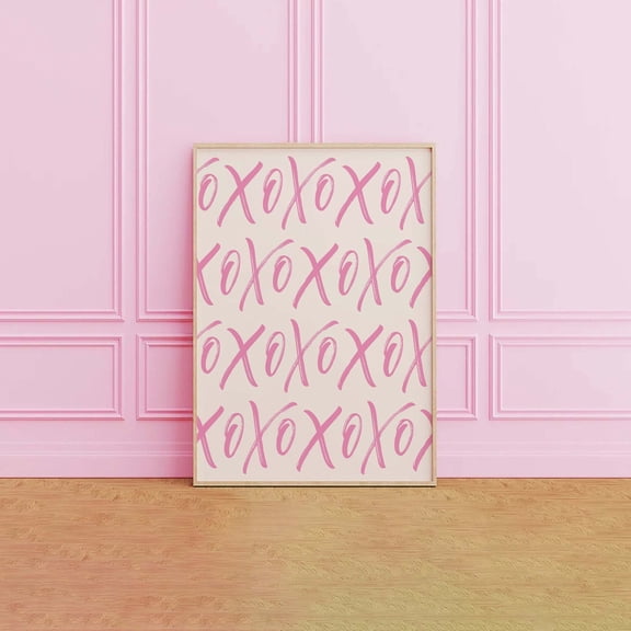 XOXO Script Print Art Valentine's Day Decor Pink Wall Art Trendy Valentine's Cute Valentine's Print