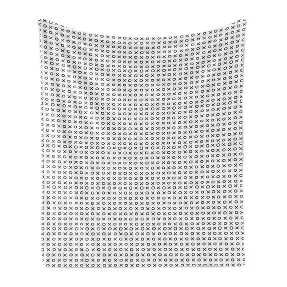 XOXO Soft Flannel Fleece Throw Blanket, Simplistic and Monochrome Design of Letters X and O Modern Art Print, Cozy Plush for Indoor and Outdoor Use, 50" x 60", Charcoal Grey and White, by Ambesonne