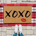 thumbnail image 1 of XOXO Valentine's Day Door Mat with Red Lips, Hugs and Kisses Script Design, 24x16 Inch, Sexy Red Kiss Mark Rug, Makeup Room Decor, Romantic Entrance Floor Mat for Girlfriend, 1 of 4