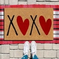 thumbnail image 1 of XOXO Valentine's Doormat with Two Red Hearts, Hugs and Kisses Sign, 24x16 Inch, Lovely Couple Welcome Mat, Low Profile Indoor Front Door Rug, Romantic Holiday Decoration, 1 of 4