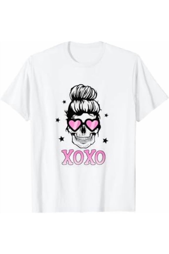 XOXO Valentines Day For Her Valentine Skull Lover Girlfriend T-Shirt