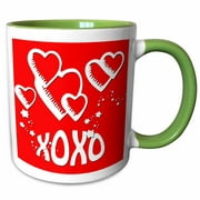 XOXO. White and red. 11oz Two-Tone Green Mug mug-220684-7