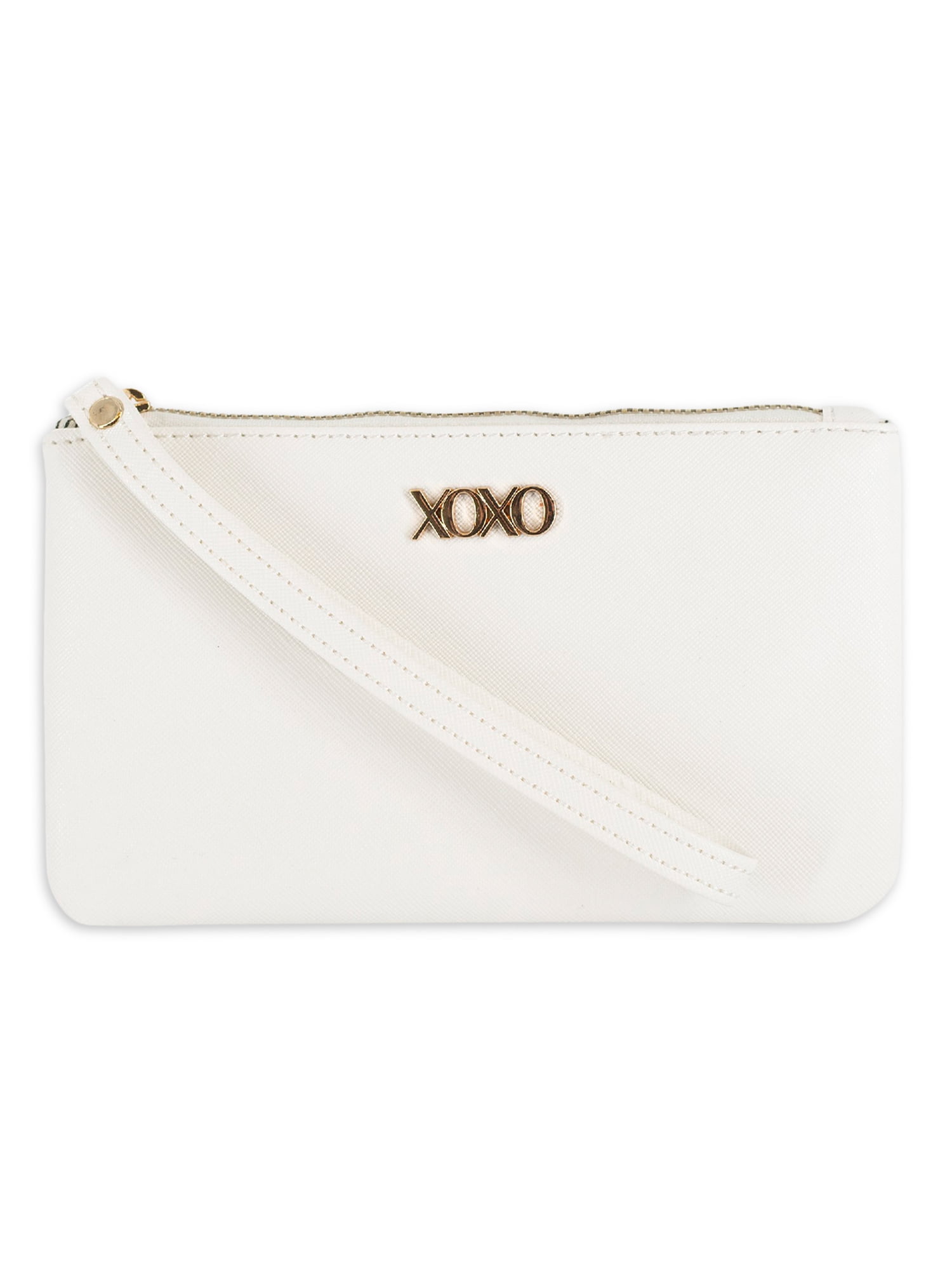 XOXO Women's Large Metallic White Saffiano Leather Solid/Patterned Wristlet  Wallet - Walmart.com