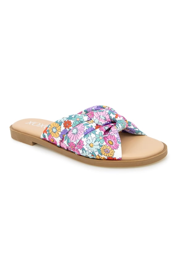Women's MENATA Flat Sandal, Multi Floral, 8