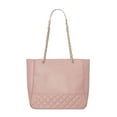 thumbnail image 1 of XOXO Women's Rose Vegan Leather Quilted Everyday Tote Bag with Chain Handle, 1 of 6