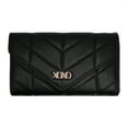 thumbnail image 1 of XOXO Women’s Small Black Vegan Leather Quilted Fold Wallet withCrossbody Strap, 1 of 6