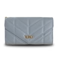 thumbnail image 1 of XOXO Women’s Small Powder Blue Vegan Leather Quilted Fold Wallet withCrossbody Strap, 1 of 6