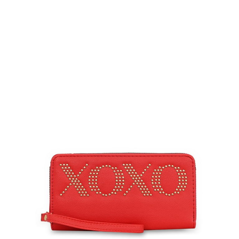 XOXO Women's Zip Around Wristlet Wallet - Card Holders, 2 Cash Pockets and  Phone Slot 