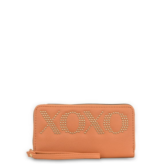 XOXO Women's Zip Around Wristlet Wallet - Card Holders, 2 Cash Pockets and Phone Slot