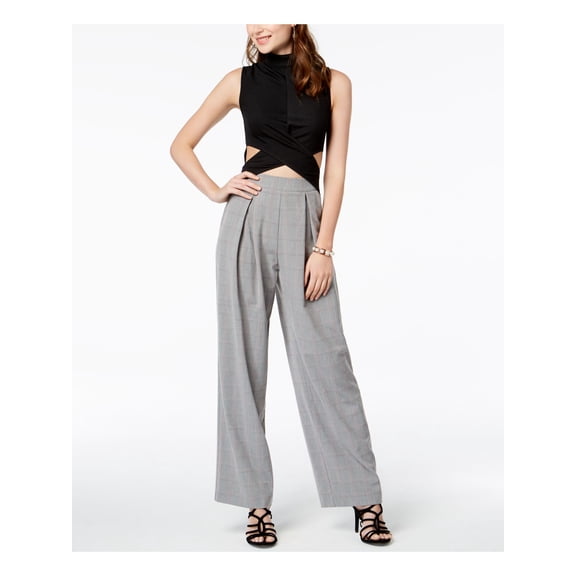 XOXO Womens Black Cut Out Color Block Sleeveless Wide Leg Jumpsuit Juniors Size: XL