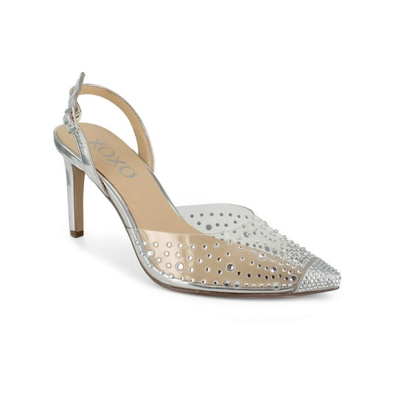 XOXO Womens Lilly Patent Pointed Toe Slingback Heels