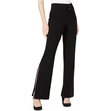 XOXO Womens Split-Calf Casual Trouser Pants, Black, Medium