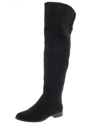 Over Knee Black Suede Boots