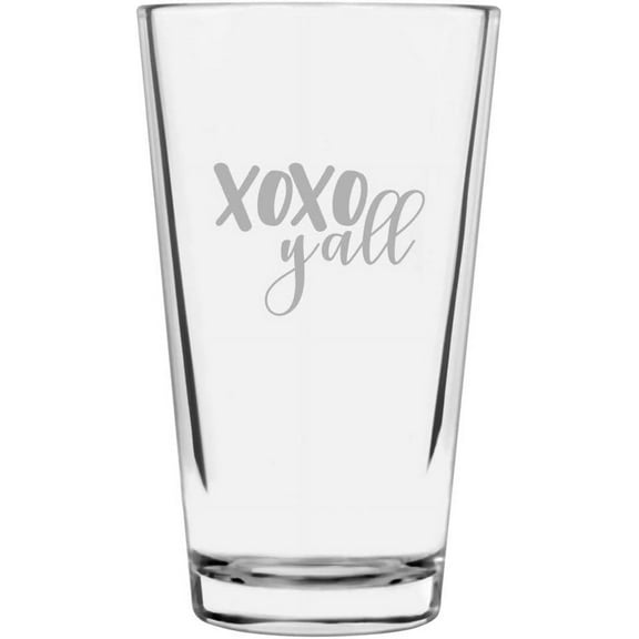 XOXO Yall Valentine's Day Quotes Etched 16oz Libbey Pint Glass