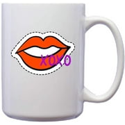 XOXO with Lips Funny 80's Retro Vintage Pop Culture Novelty Humor Design Ceramic Coffee Mug