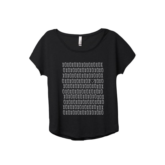 XOXOXO <3 Women's Fashion Slouchy Dolman T-Shirt Tee Heather Black 2X-Large
