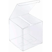 XP-ART 30 PCS Clear Favor Boxes,4 x 4 inch Plastic Gift Boxes for Wedding,Birthday,Easter Mother's Father's Day Party,Caja Transparente Para Regalo