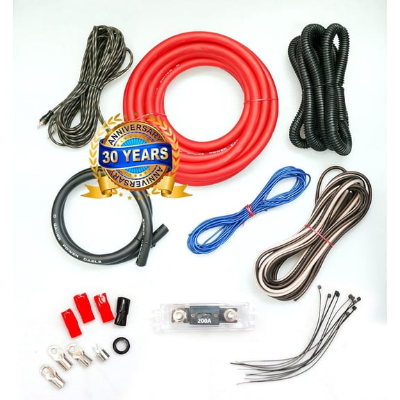 NEW X-Brand 0 Gauge Amp Kit Amplifier Install Wiring HOT 0 Ga Wire RED - 5500W