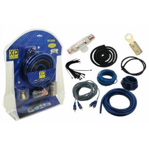 XP Audio KIT2000 Complete Amplifier Hookup Kit 2000 Watts Max 20-Feet Amplifie