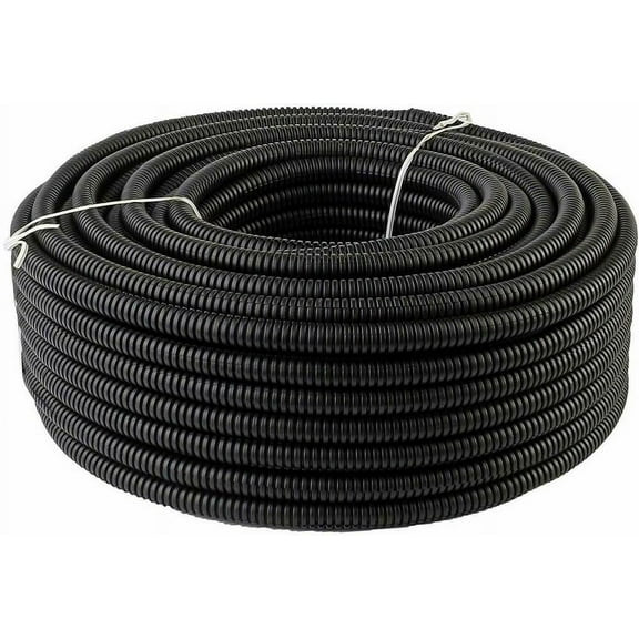 XP Audio XSLT10-100 100 Ft. 1" Split Wire Loom Conduit Polyethylene Tubing Black Color Sleeve Tube
