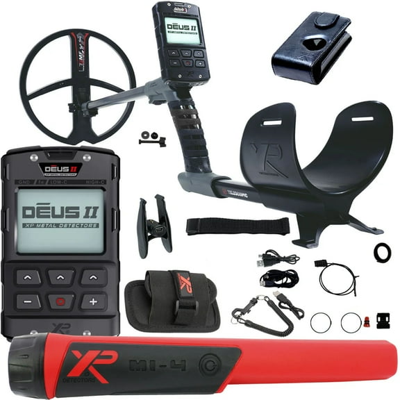 XP DEUS II Fast Multi Frequency RC Metal Detector with 11" FMF Search Coil with MI-4 Pinpointer