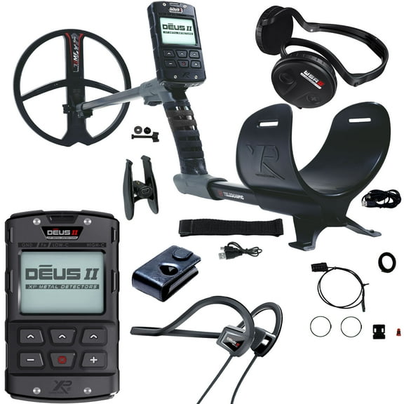 XP DEUS II Fast Multi Frequency RC Metal Detector with 11 FMF Search Coil with WSAII and Bone Conduction Headphones