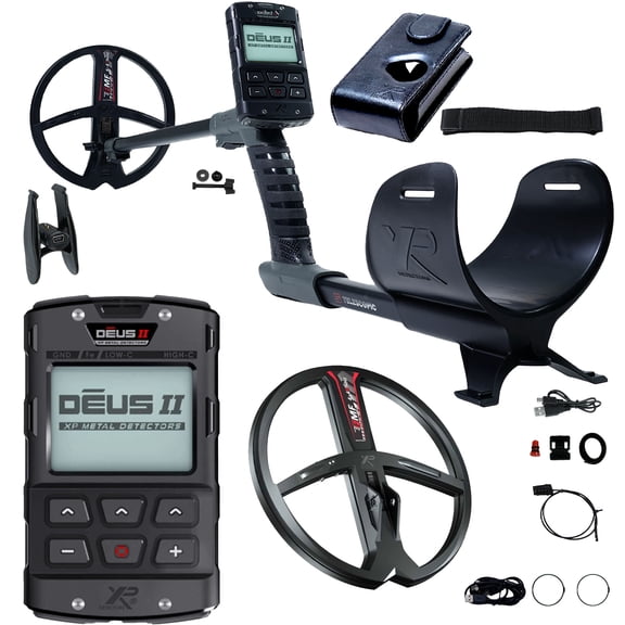 XP DEUS II Fast Multi Frequency RC Metal Detector with 9" FMF and 11" FMF Search Coils