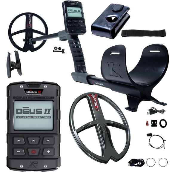 XP DEUS II Fast Multi Frequency RC Metal Detector with 9" FMF and 13" FMF Search Coils
