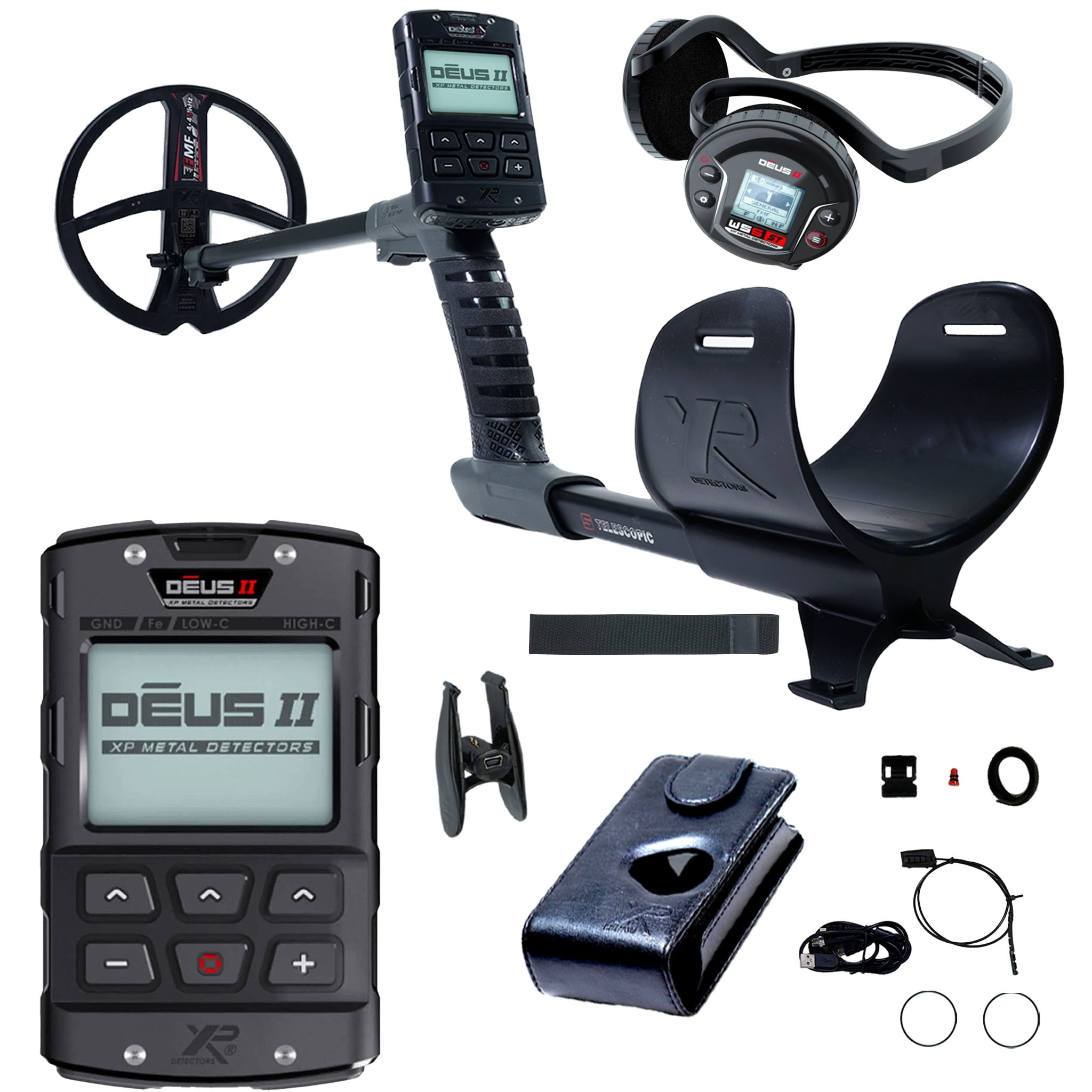 XP DEUS II Fast Multi Frequency RC + WS6 ST (Stereo) Wireless Metal Detector with 9" FMF Search Coil
