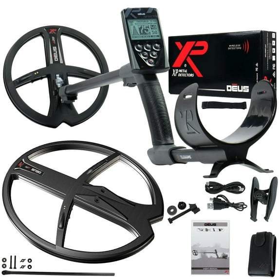 XP Deus Metal Detector Gold and Relic Hunt Bundle Including Remote and 2 Coils