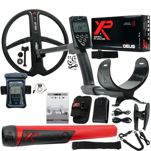 XP Deus Metal Detector w/ MI-4 Pinpointer, Remote, X35 Coil & more