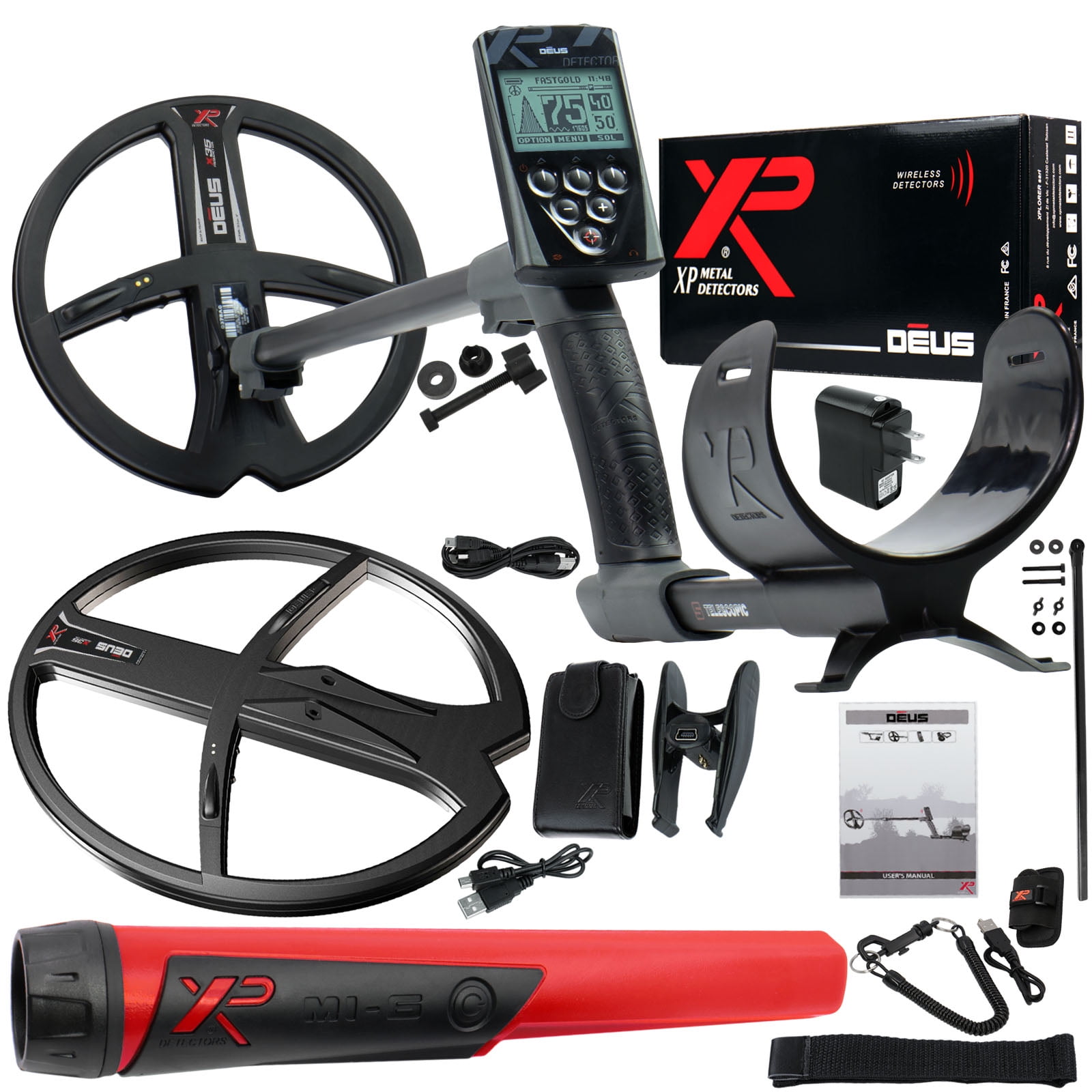 XP Deus Metal Detector with MI-6 Pinpointer, Remote and 2 Coils ...