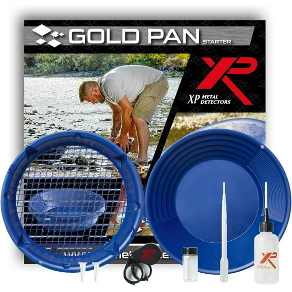 XP Metal Detectors Gold Pan Starter Kit - Ideal to Begin Gold Hunting - with XP Pan (15"), one Classifier (15") and Accessories (GP-Starter-KIT)