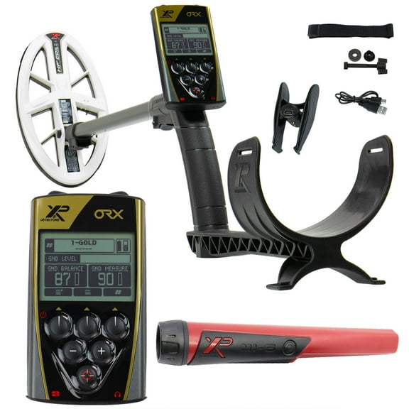 XP ORX Metal Detector with 9.5" Elliptical DD Waterproof Coil and MI-6 Pinpointer