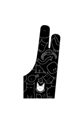 XP PEN Custom Digital Drawing Glove Two Finger Anti-fouling Glove for Graphics Drawing Tablet (Cat PatternUniversal Size)