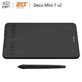 XP-PEN Deco Mini7 Graphics Tablet 7 x 4.37 Inch Pen Tablet, 16384 Pen Pressure / 8 Customizable Shortcut Keys Drawing Tablet Compatible with Chromebook for Online Teaching/E-Learning