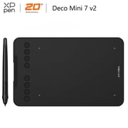 XP-PEN Deco Mini7 Graphic Drawing Tablet with 16384 Pressure Pen Digital Art Tablet Compatible with Chromebook Online Teaching/E-Learning