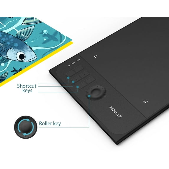 XP-Pen Star06 Wireless 2.4G Graphics Drawing Tablet Digital Tablet Painting Board with 6 Hot Keys-10x6 Inch