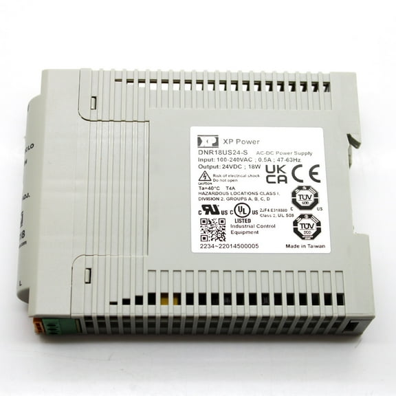 XP Power 24VDC 18W 750mA DIN Rail Mount Enclosed AC-DC Power Supply DNR18US24-S