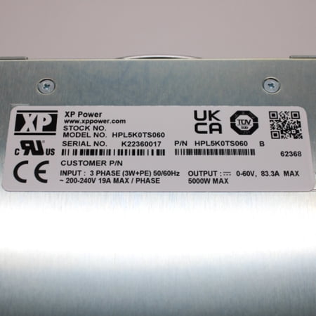 XP Power 5000W 60V 83.3A Enclosed AC-DC Medical Power Supply HPL5K0TS060