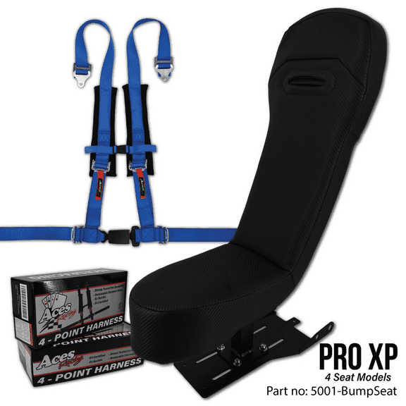 XP Pro Rear Bump Seat with Blue 4 Point Harness