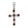thumbnail image 1 of XP3383GA-A 14K White Gold Garnet & Diamond Cross Pendant, 1 of 1