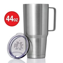 XPAC by Maxam Double Vacuum Wall Stainless Steel Tumbler With Lid, 44 Ounce, Stainless Steel With Handle and Metal Straw, Fits in a 3.5" Wide Car Beverage Holder