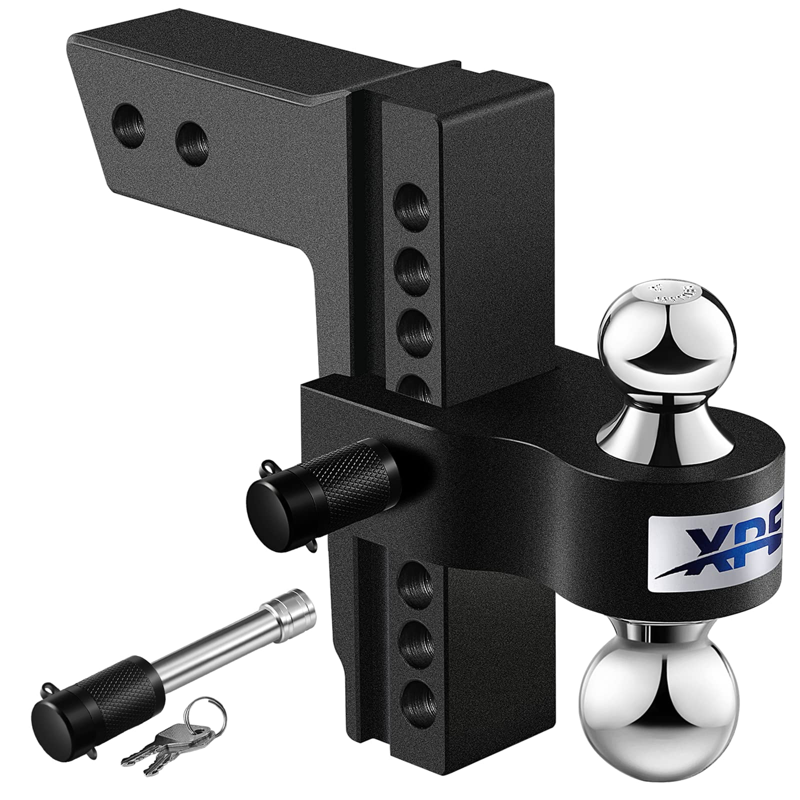 XPE Tow Hitch Fits 2'' Receiver Only, 8'' Drop/Rise , Dual Ball (2'' X