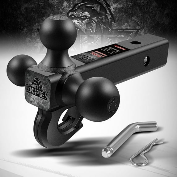 XPE Trailer Hitch Tri-Ball Mount with Hook & Pin Balls Sized 1-7/8 inches, 2 inches & 2-5/16 inches, Hitch Ball,Tow Hitch,Black Ball