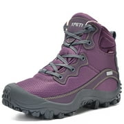 XPETI Dimo Women's  Hiking Boots Waterproof  Winter Boots Outdoor Camping Trail Shoes Purple Size 7.5