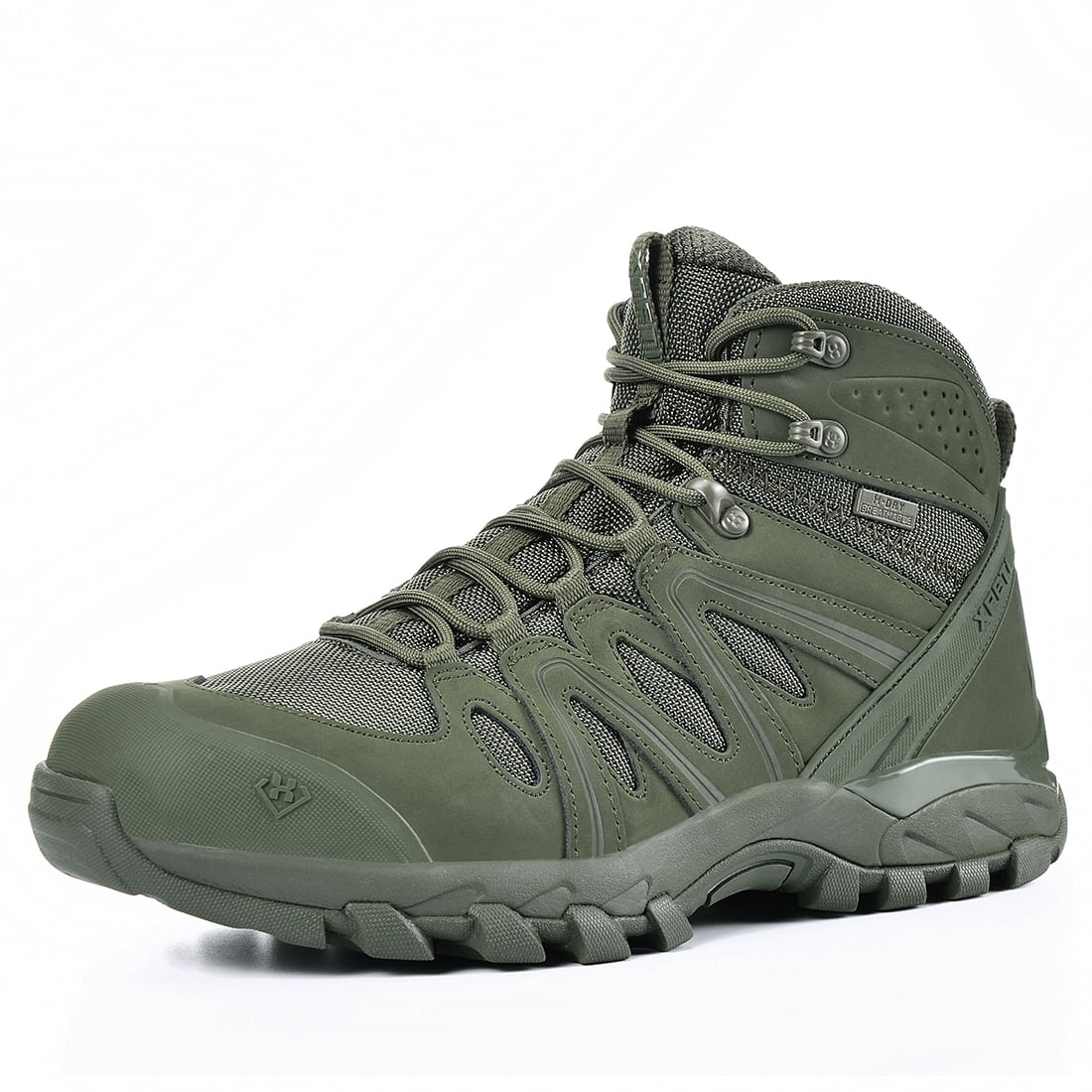 XPETI Men's Mid Hiking Boots Lightweight Tactical Military Combat Boot Green Size 9